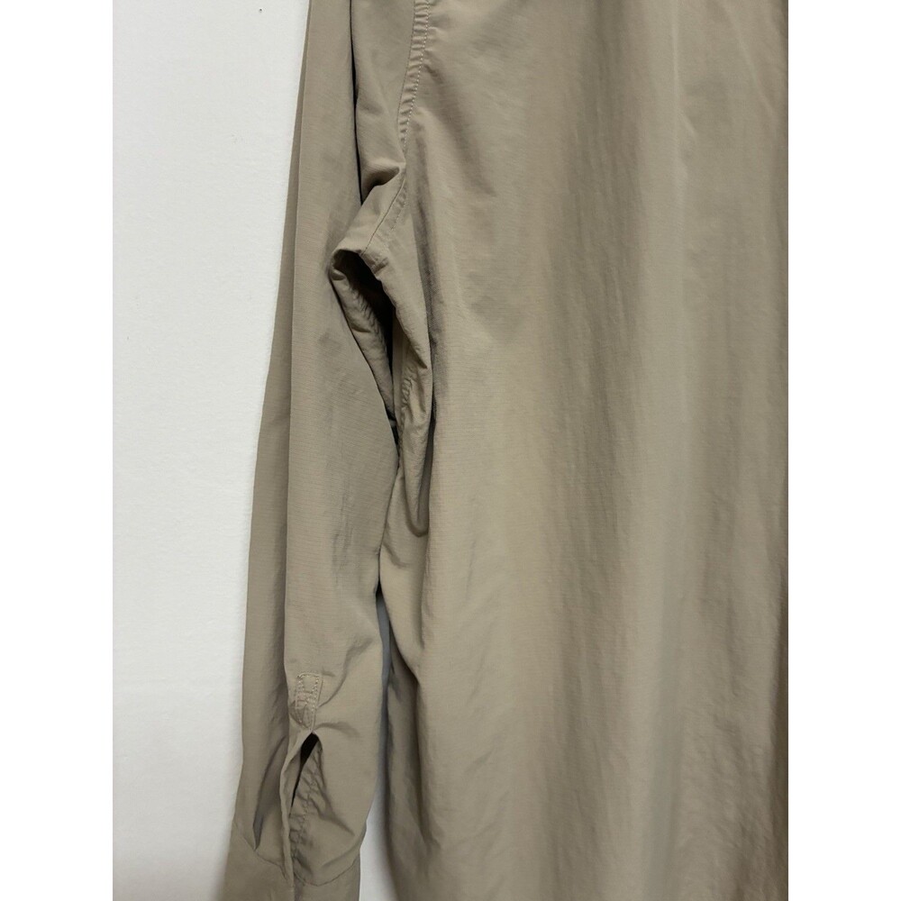 Eddie Bauer Women’s XL Beige Outdoor Nylon Buttondown Long Sleeve Shirt - Picture 10 of 12
